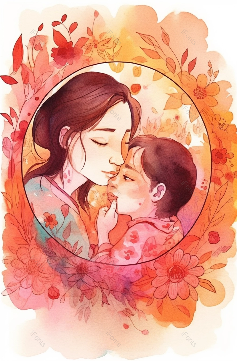 浪漫温馨母亲节手绘海报背景,插画/手绘图,插画/手绘图库,插画/手绘图下载,插画/手绘